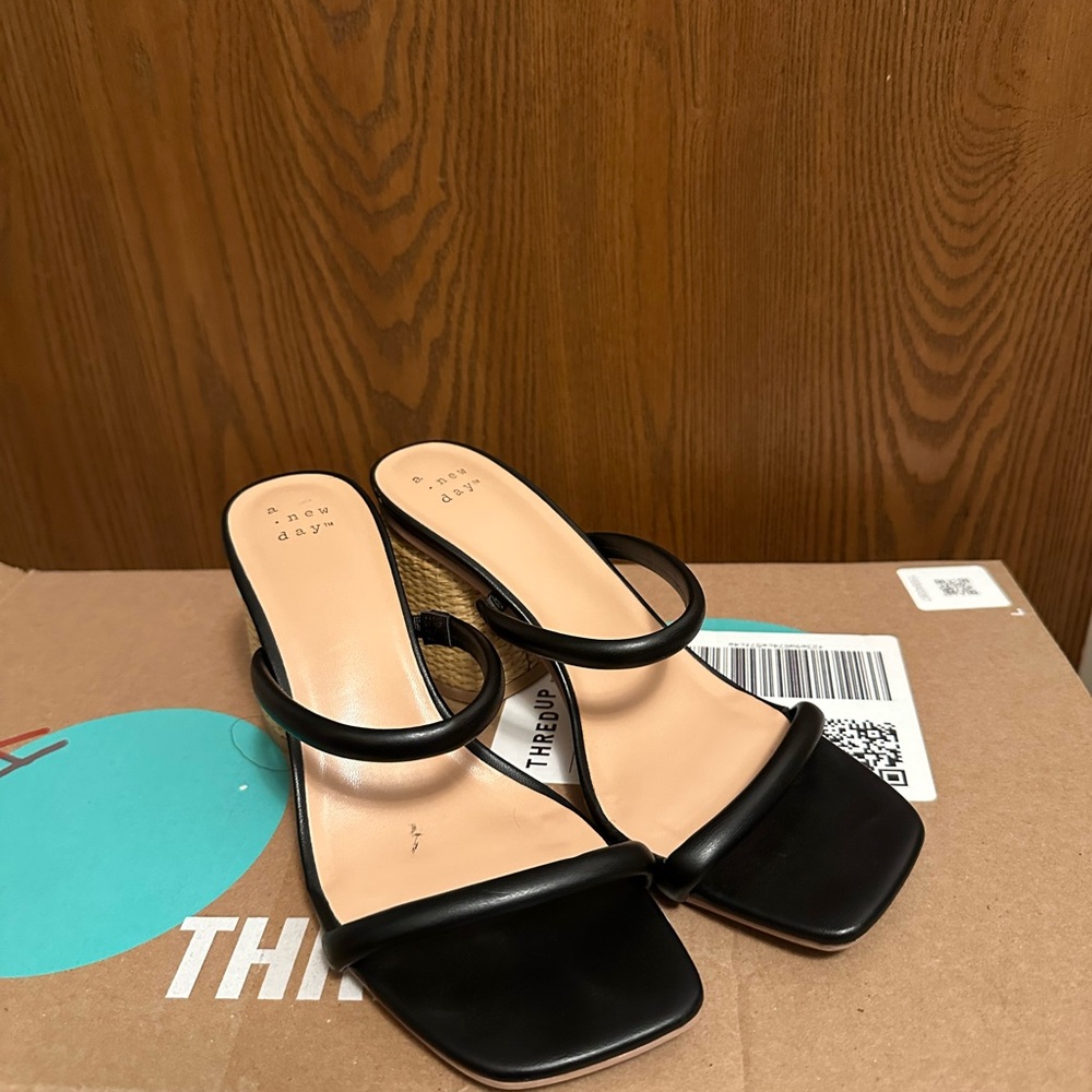 A New Day Black Heeled Sandals